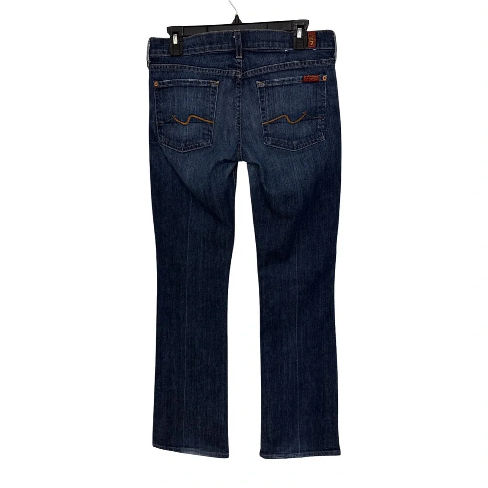 7 For All Mankind Dark Blue Bootcut Straight Leg Jeans Women’s 29 - Picture 2 of 8